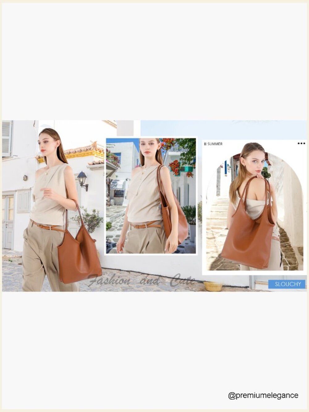 Slouchy Hobo Shoulder Bag Large Vegan Leather Purse for Women - Picture 7 of 7